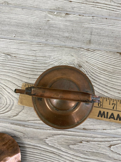 Antique Copper Kitchenware Mini Tea Pot/4.5” Saucepan/Funnel Ladle /rb