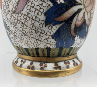 6” Floral Cloisonné Brass Vase /b