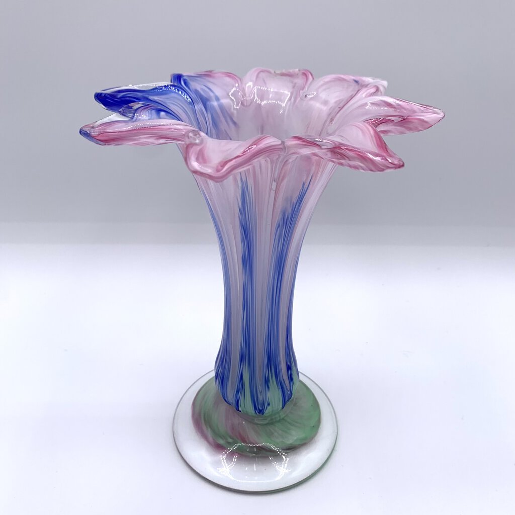 Hand Blown Art Glass Flower Vase /hgo