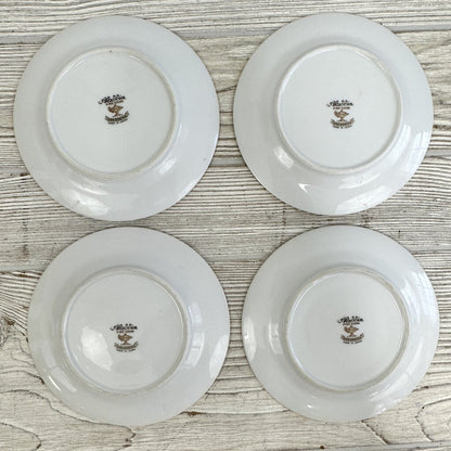 Vintage Aladdin Fine China Dresdenia Set Of 4 6 3/8” Bread/Dessert Plates Made In Japan /cb