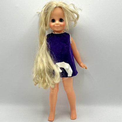 1970 15” Velvet Grow Hair Doll Crissy’s Cousin Blonde Hair Ideal Toy Corp. /cb