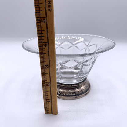 Vintage Duncan Miller “Prelude” Cut Glass Mayonnaise/Sauce Bowl with Sterling Silver Base /hge