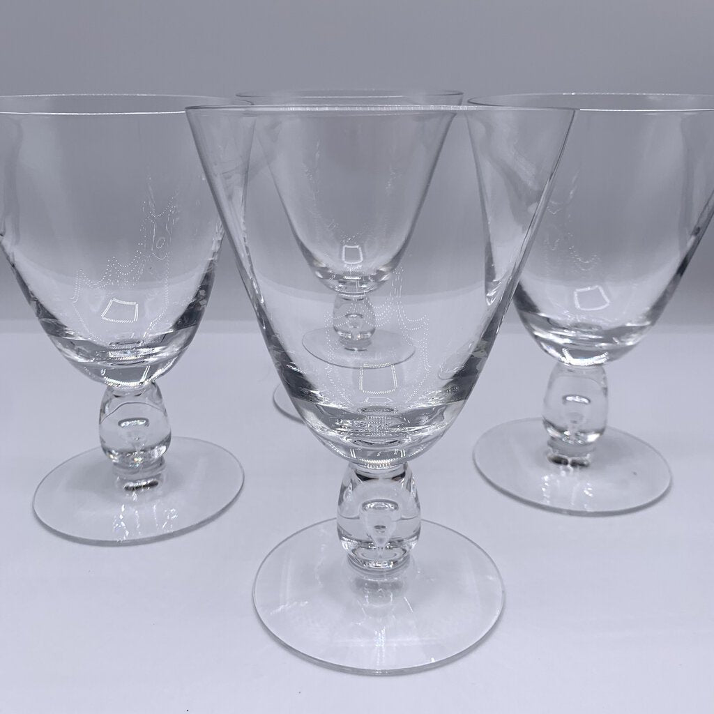 VIntage MCM Diadem #6056 Tear Drop Bubble Water/Wine Goblets Set of 4 /hge