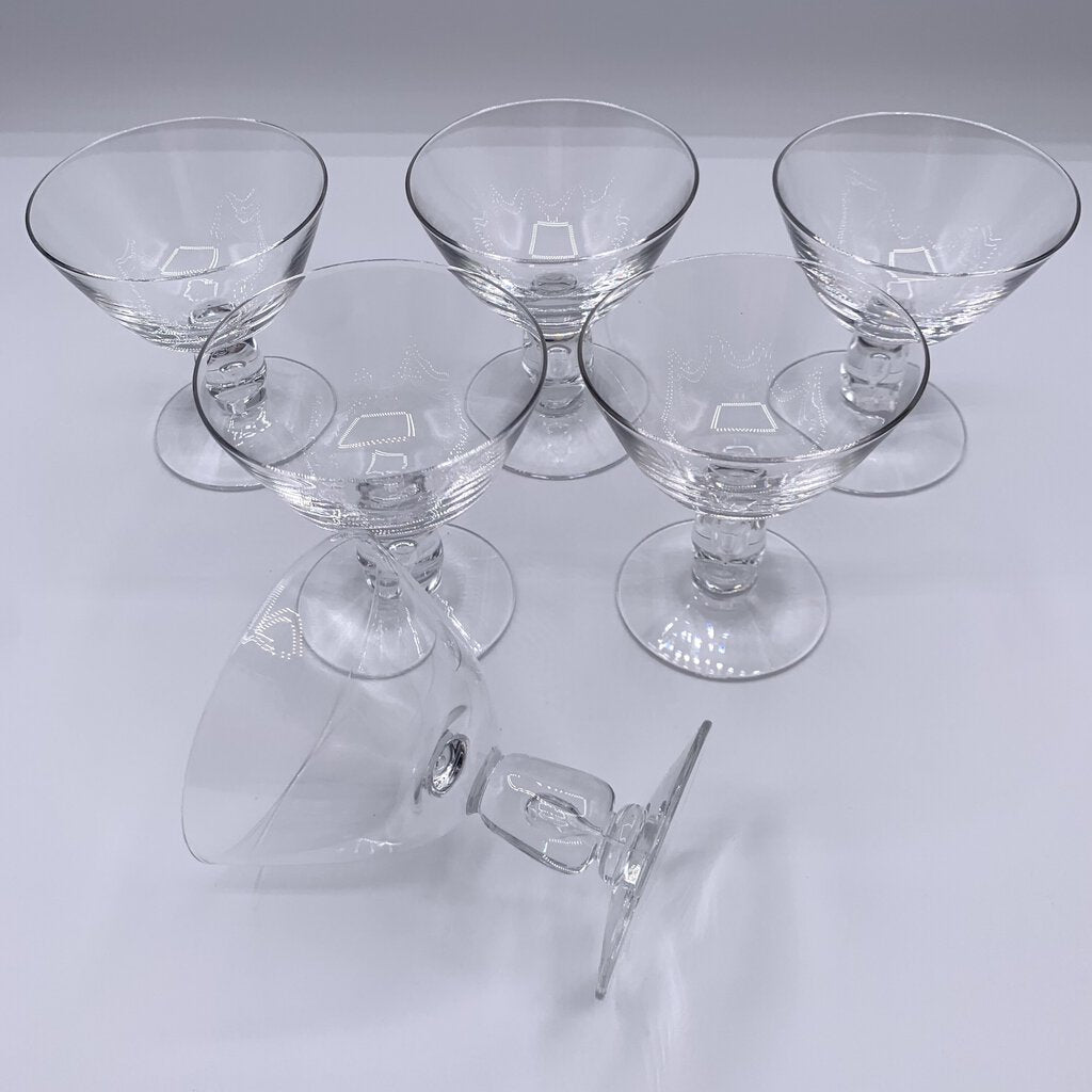 Vintage MCM Fostoria Diadem #6056 Tear Drop Bubble Liquor Cocktail Glasses Set of 6 /hge