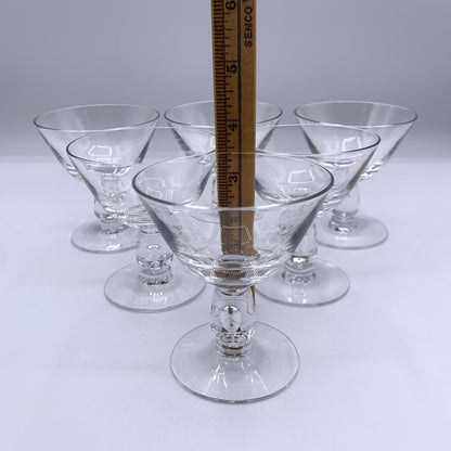 Vintage MCM Fostoria Diadem #6056 Tear Drop Bubble Liquor Cocktail Glasses Set of 6 /hge