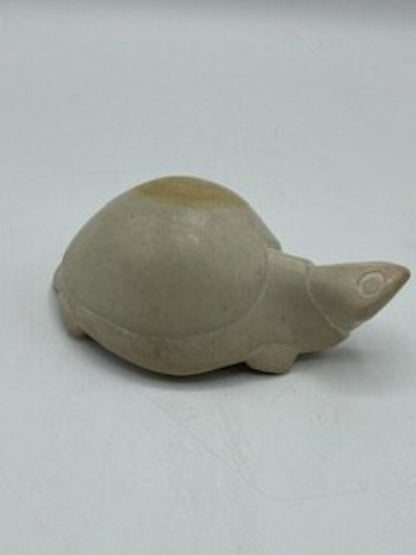 Hand Carved Soapstone Turtle Natural Stone Color /ro