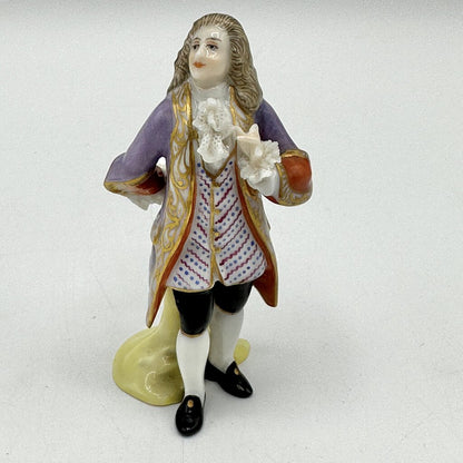 Vintage Volkstedt Miniature 18th Century Style Figurines w/Lace Accents Made In Germany /cb