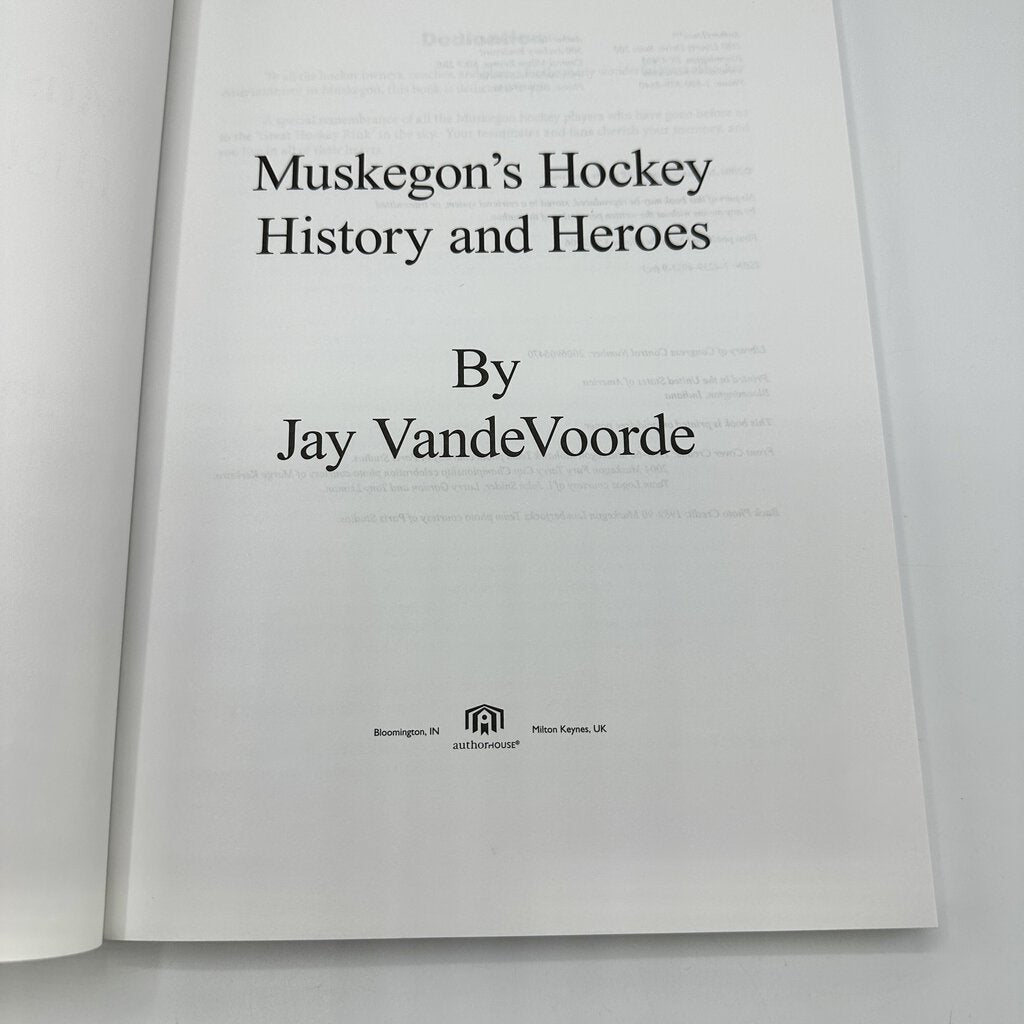 Muskegon Hockey Memorabilia Murray Flagel Mohawks Puck & Hockey History and Heroes Book /cb