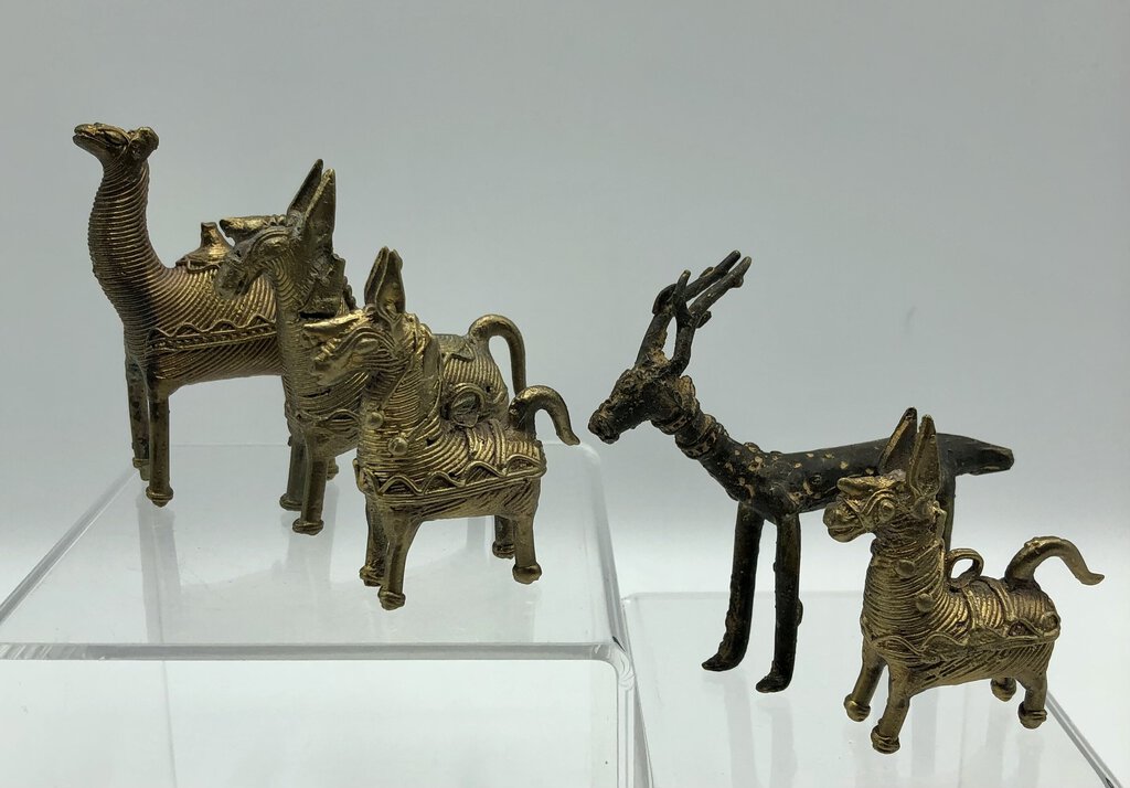 Vintage Set of 5 Dhokra Animals /b