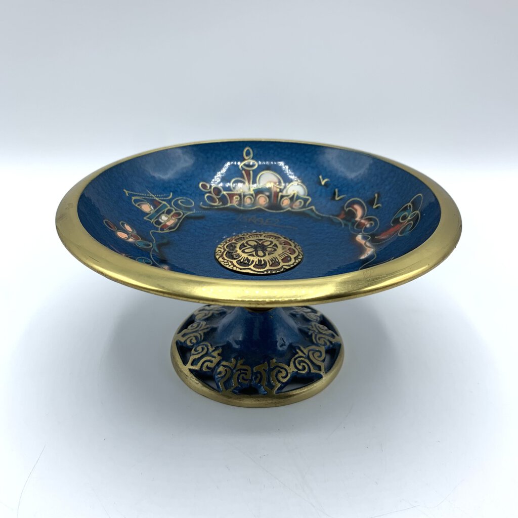 Vintage Judaica Pedestal Tazza Bowl /hgo