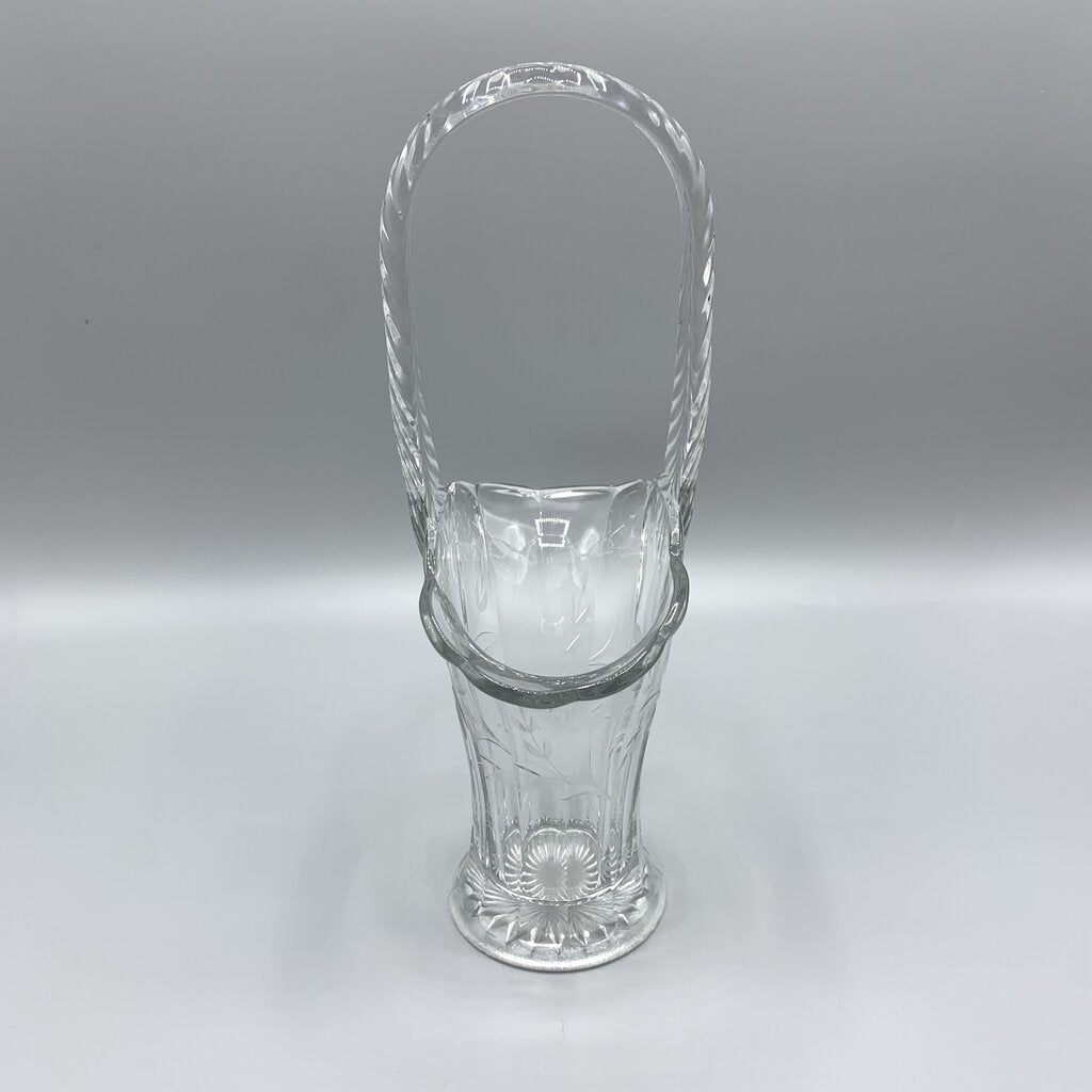 Antique Duncan & Miller Etched Glass Bride’s Basket /hgo