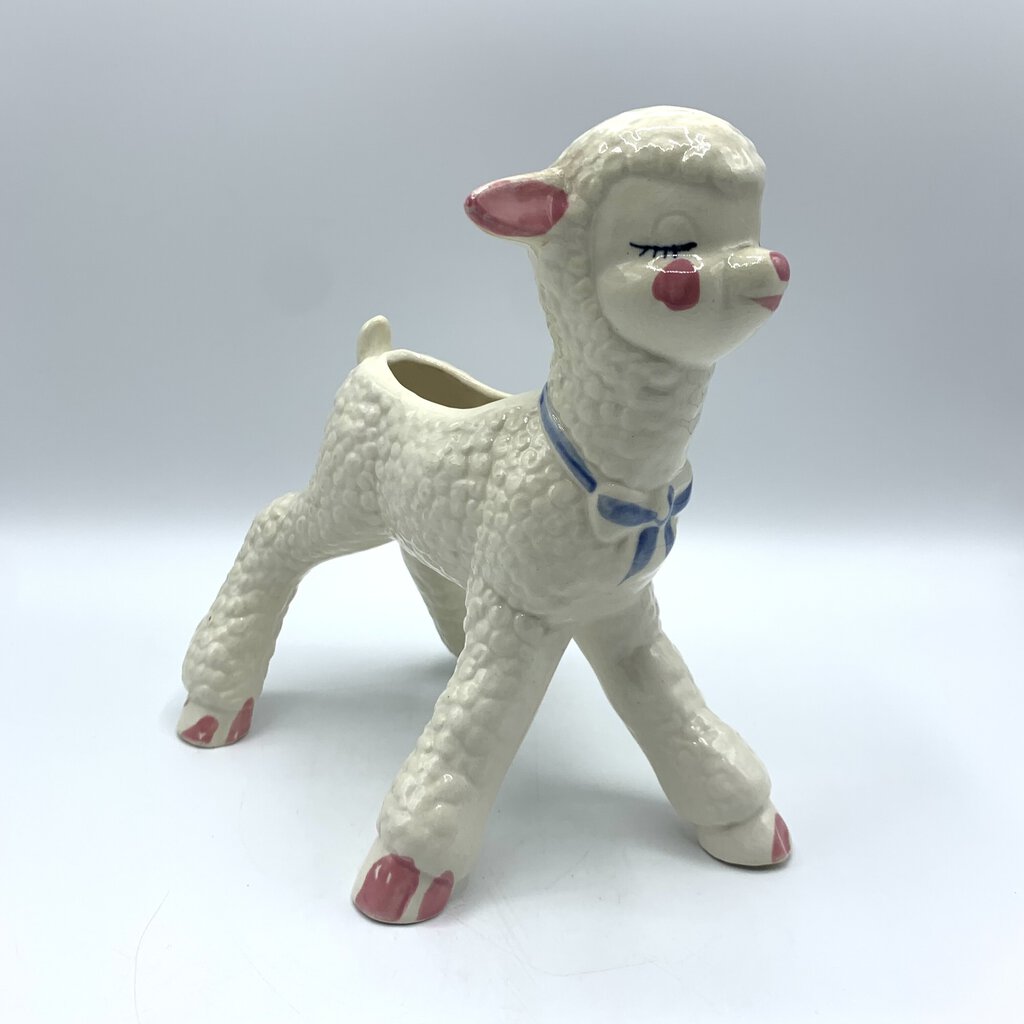 Vintage California Pottery Long Legged Lamb Planter /hgo