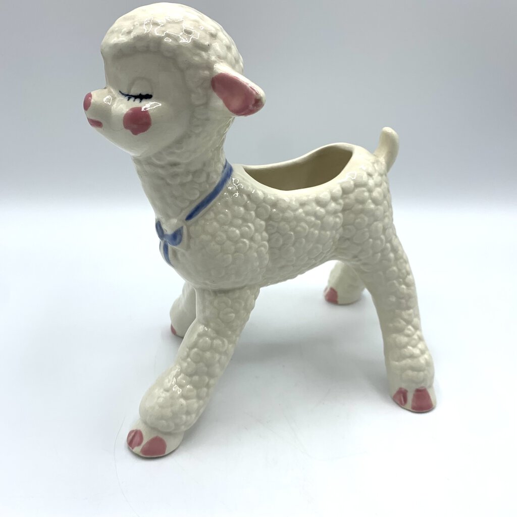 Vintage California Pottery Long Legged Lamb Planter /hgo