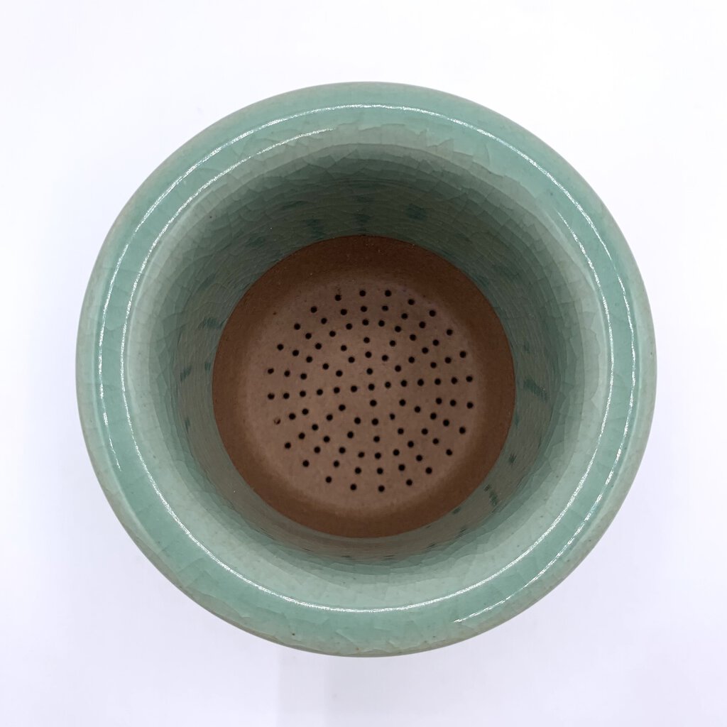 Korean Celadon Cranes Crackle Glaze Tea Infuser /hgo