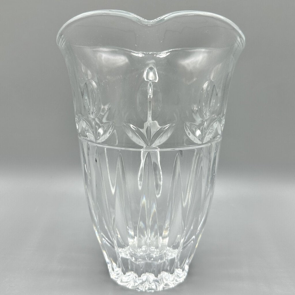 Block Tulip Garden 32 oz 24% Lead Crystal Pitcher Made in Poland/cb