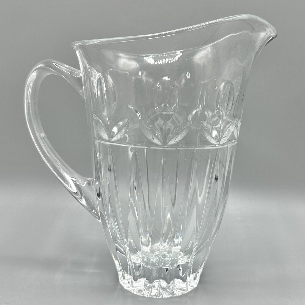 Block Tulip Garden 32 oz 24% Lead Crystal Pitcher Made in Poland/cb