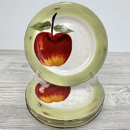 Cambridge Potteries “Apple Sauce” Collection 4 Hand Painted 7 3/4in Bread & Butter Plates /cb