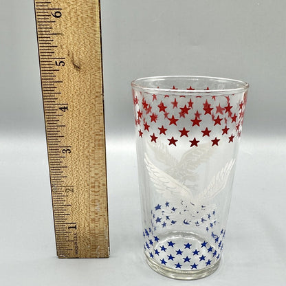 Set of 5 Vintage 10 oz Tumblers Red/Blue Stars White Soaring Eagle /cb