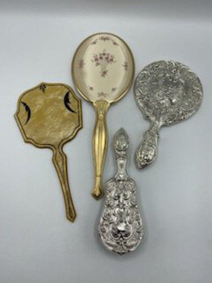 Vintage Vanity Hand Mirrors Estate Set of 3 Mirrors 1 Hairbrush /ro