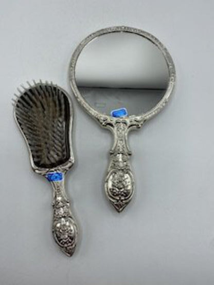 Vintage Vanity Hand Mirrors Estate Set of 3 Mirrors 1 Hairbrush /ro