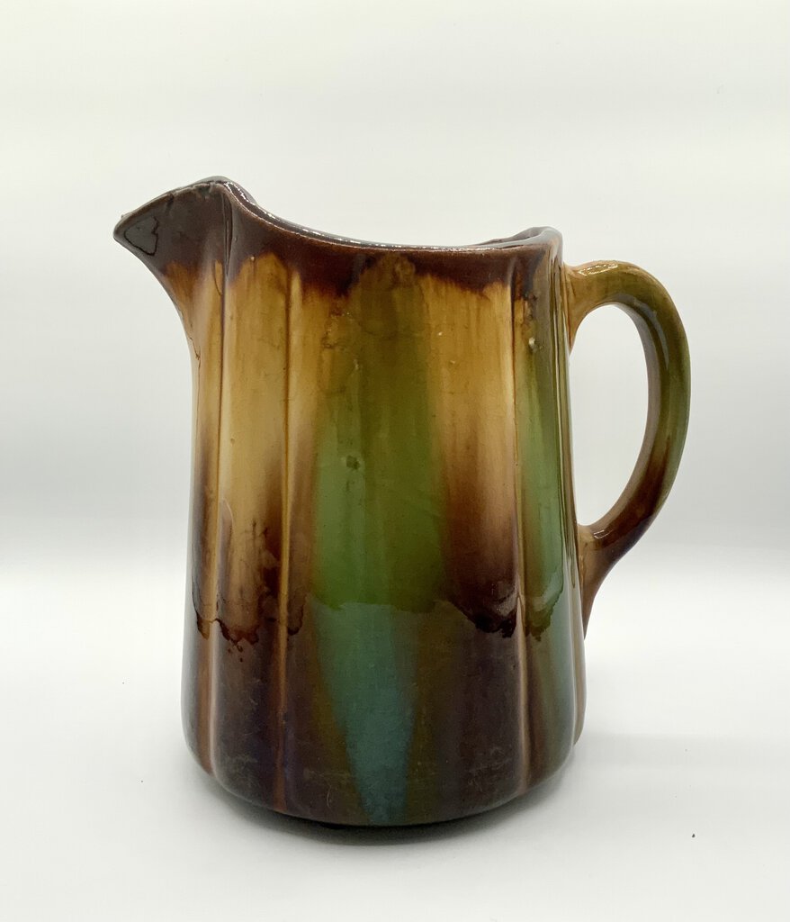 Vintage Stoneware Pottery Blended Glaze Pitcher /ah