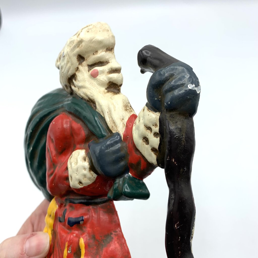 Vintage Cast Iron Old World Santa Claus Doorstop /hge