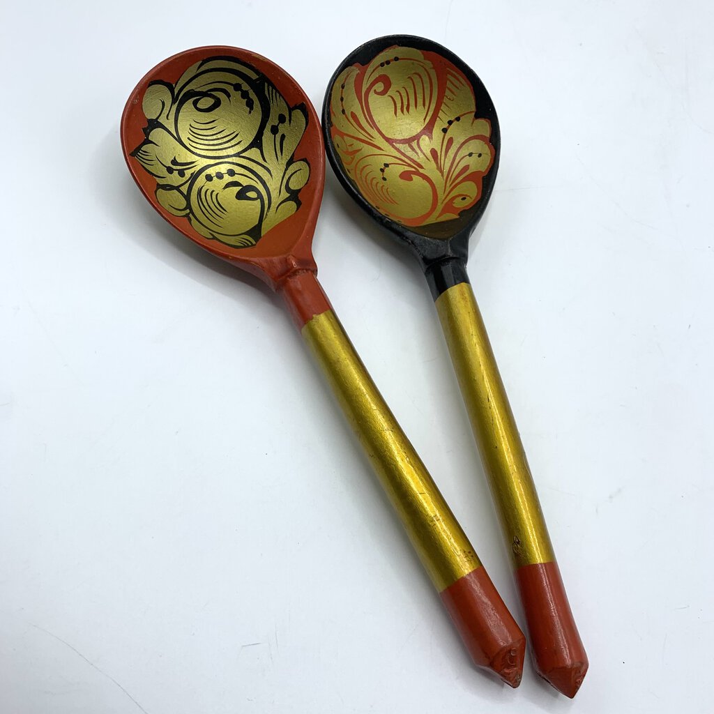 Vintage Hand-painted Russian Folk Art Spoons /hge