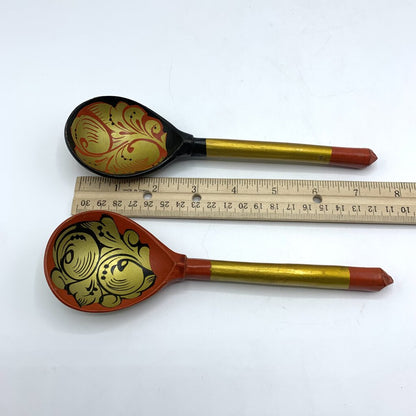 Vintage Hand-painted Russian Folk Art Spoons /hge