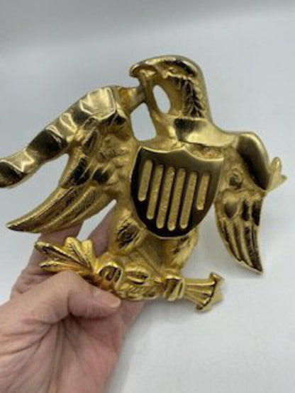 Solid Brass American Eagle w/Shield & Arrows Plaque /ro