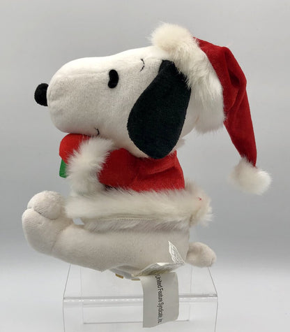 Vtg Christmas Peanuts Plush Snoopy w/ Lights & Sound /b