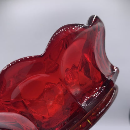 VIntage FENTON Ruby Red Glass Candy Dish /hge