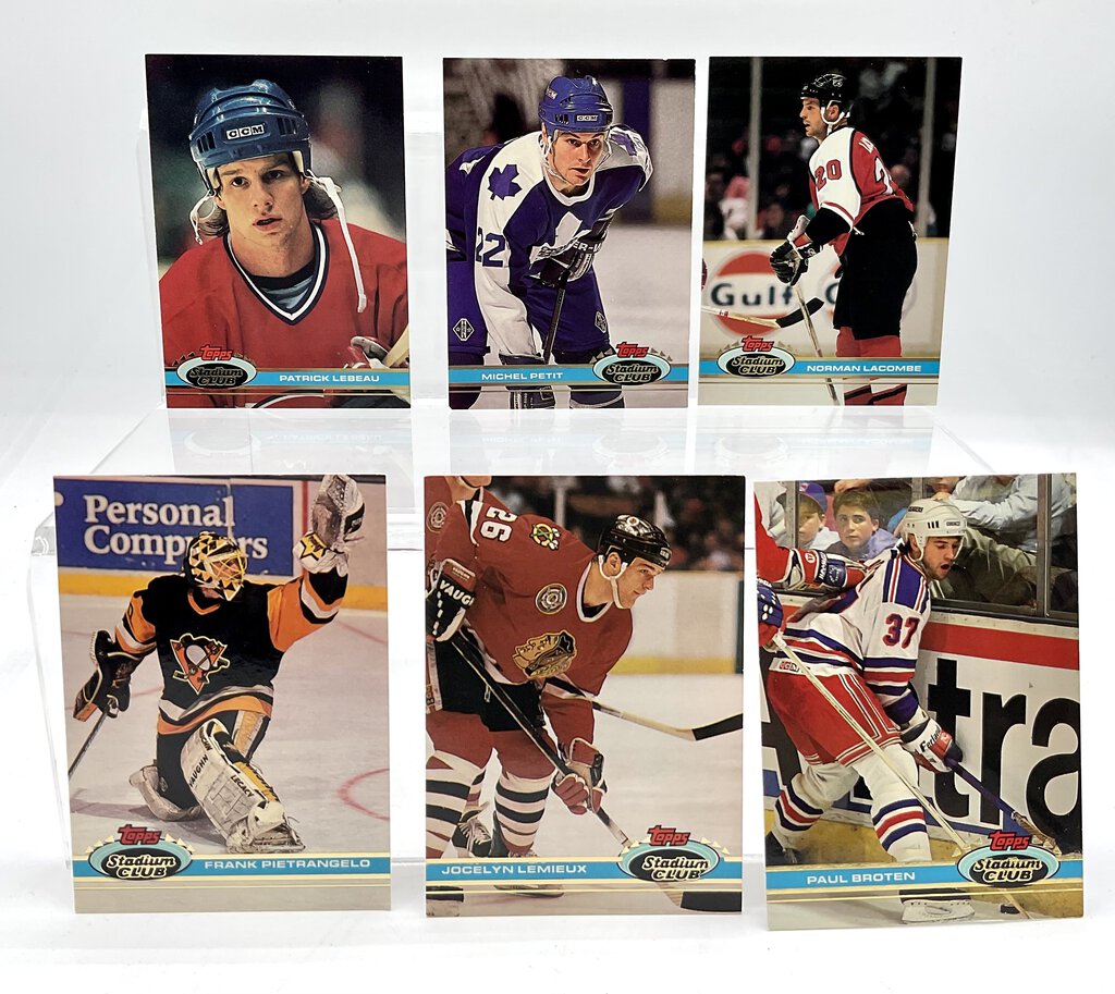 Lot of 199ea 1991 Topps Stadium Club Hockey Trading Cards and 3 Checklist Cards /ah