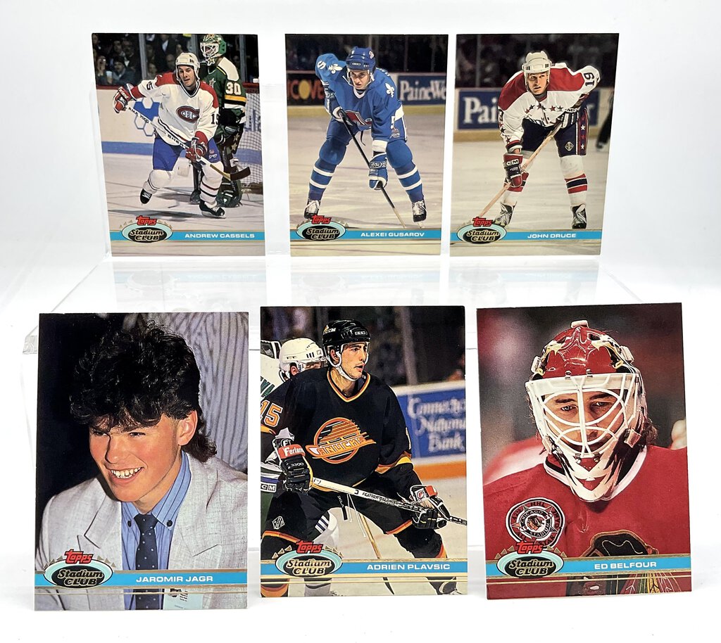 Lot of 199ea 1991 Topps Stadium Club Hockey Trading Cards and 3 Checklist Cards /ah