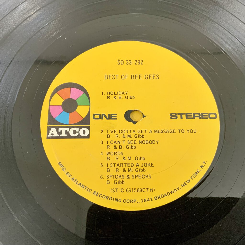 Ah/ Best of Bee Gees ATCO Records 1969 Vinyl Record