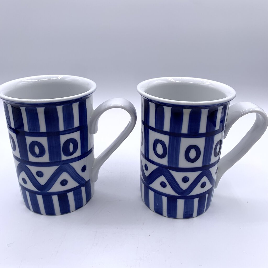 DANSK Arabesque Tall Mugs Set of 2 /hge