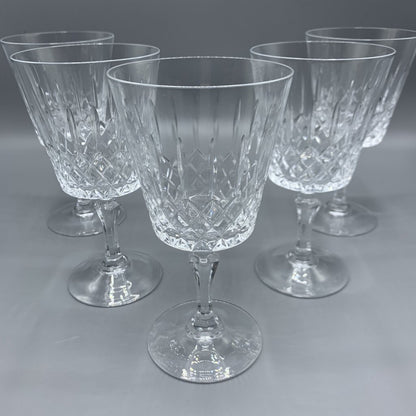 Vintage KANNEY Princess Grace Water/Wine Goblets Set of 5, Made in France /hge