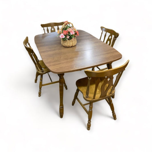 Rounded Rectangle Dining Table with Drop Leaf
