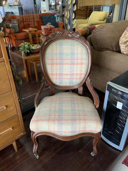 Antique Chair With Floral Pattern Base