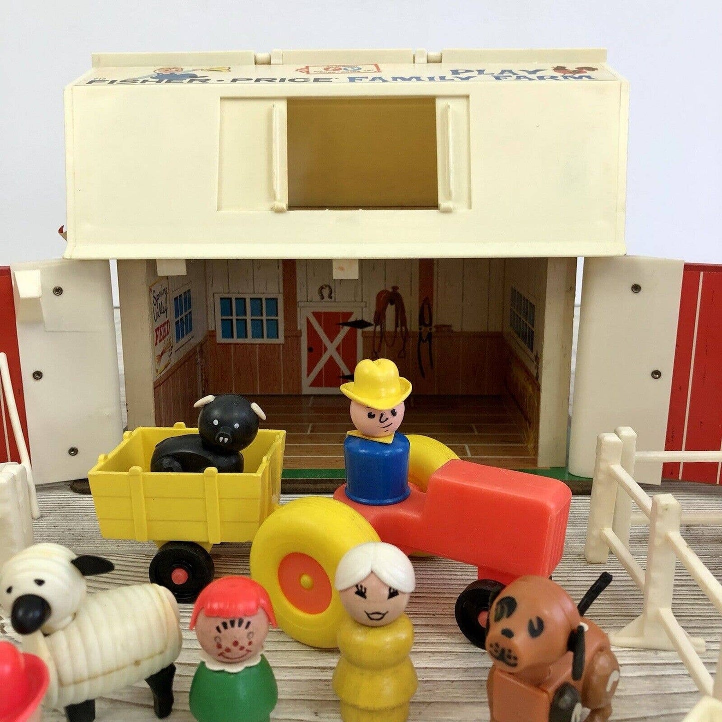 1967 & 1968 Fisher Price Family Farm Play Set /b